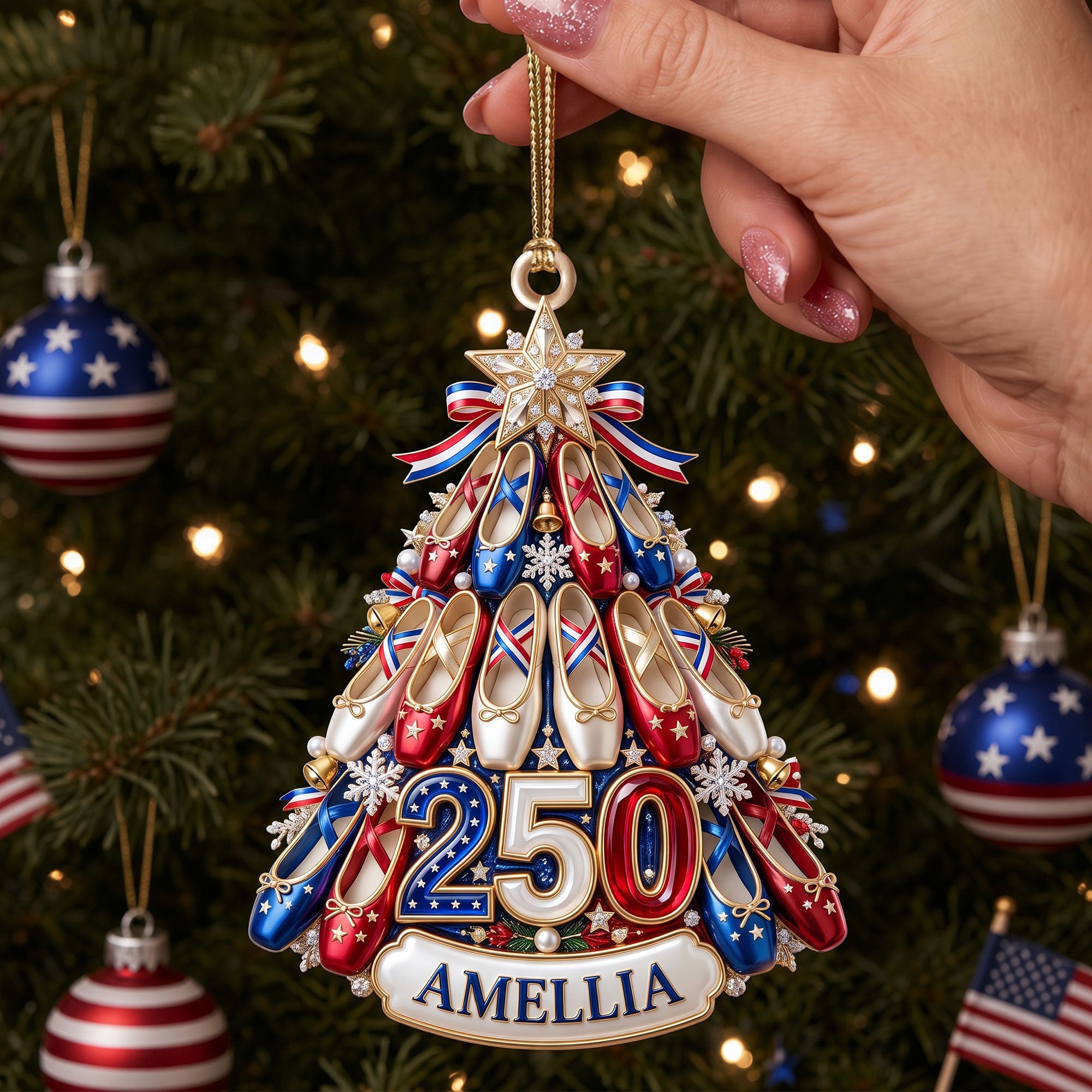 American Ballet 250th Anniversary Christmas Ornament – Personalized Gift 02PGTI220826 Ornament PopCulturePrints