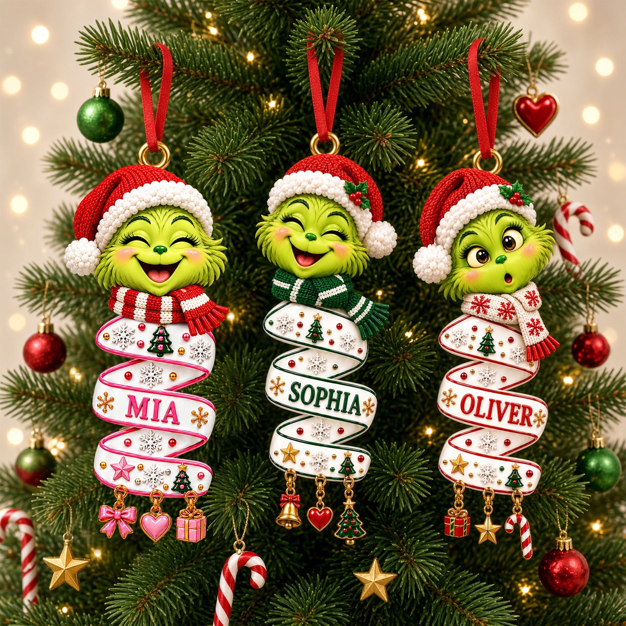 “Spread Holiday Cheer with Adorable Personalization” - Lovely Mischief Acrylic Ornament, Custom Gift for Kids, Friends, Family