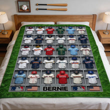 Load image into Gallery viewer, "Score Big with Style!" - Personalized Sport Teams Uniform Blanket - Custom Gift for Sport Fans, Friends, Family Blanket PopCulturePrints
