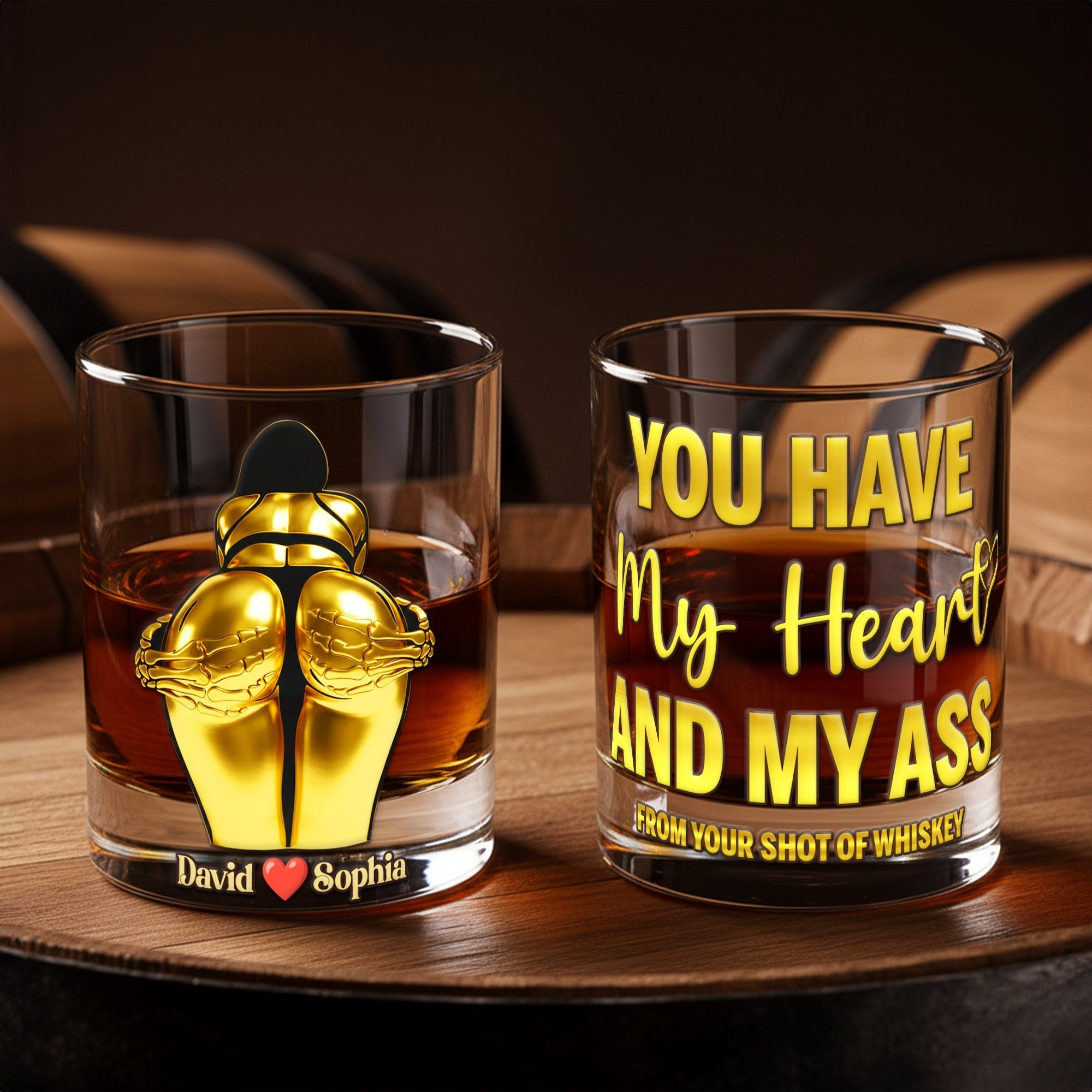 You Have My Heart Round Glass - Unique Personalized Gifts for Couples Glass PopCulturePrints