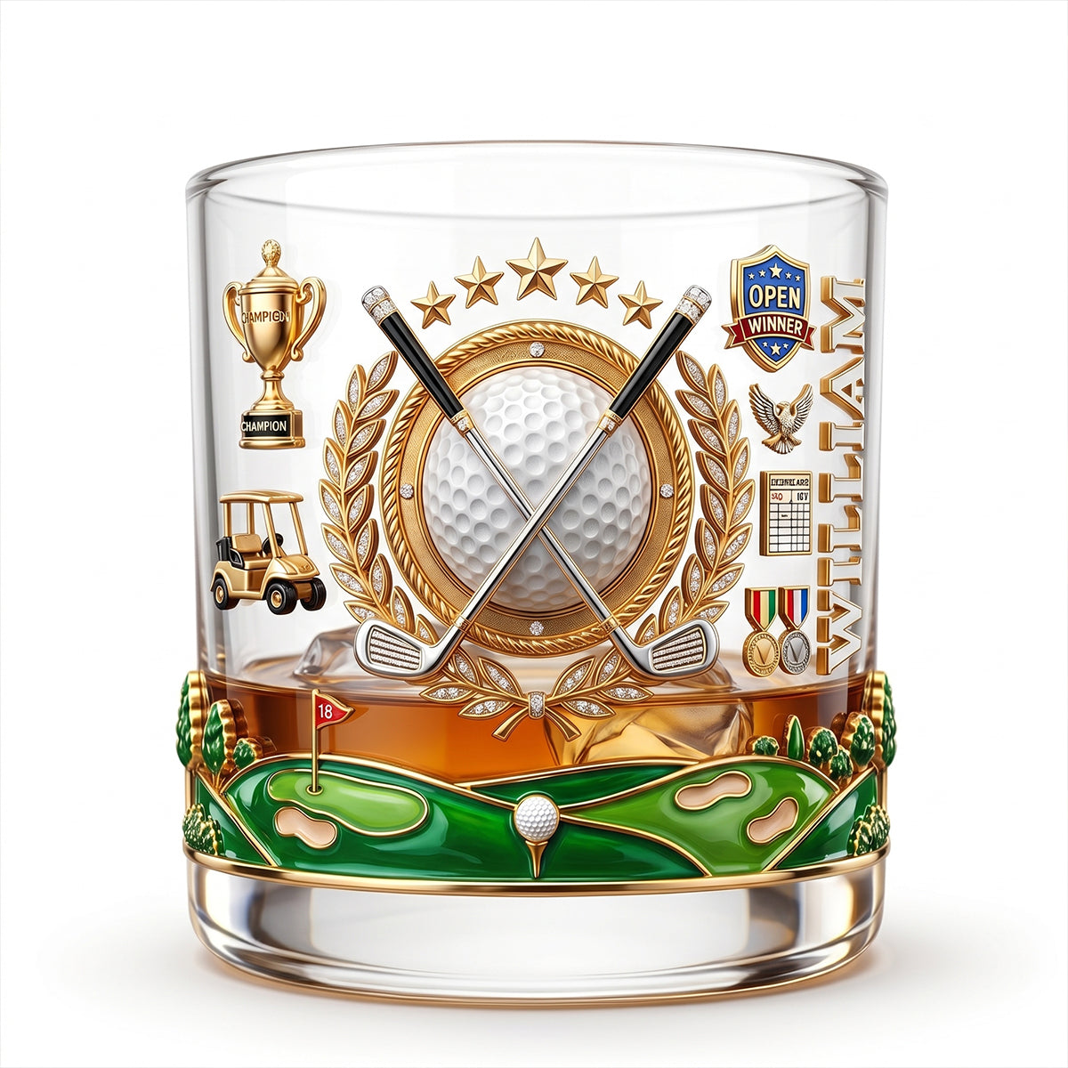 Golf Champion Drinking Glass - Perfect Personalized Gift for Golf Lovers