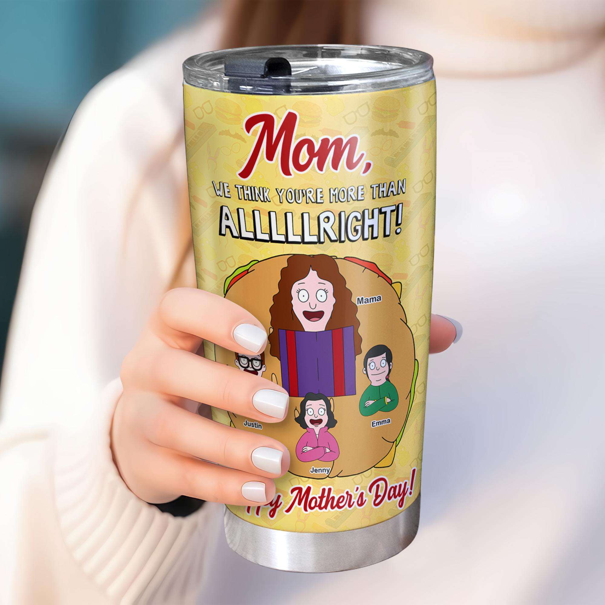 Mom, We Think You’re More Than Alright! - Personalized Tumbler Gift for Mom, Grandma, and Special Women Tumbler Cup PopCulturePrints