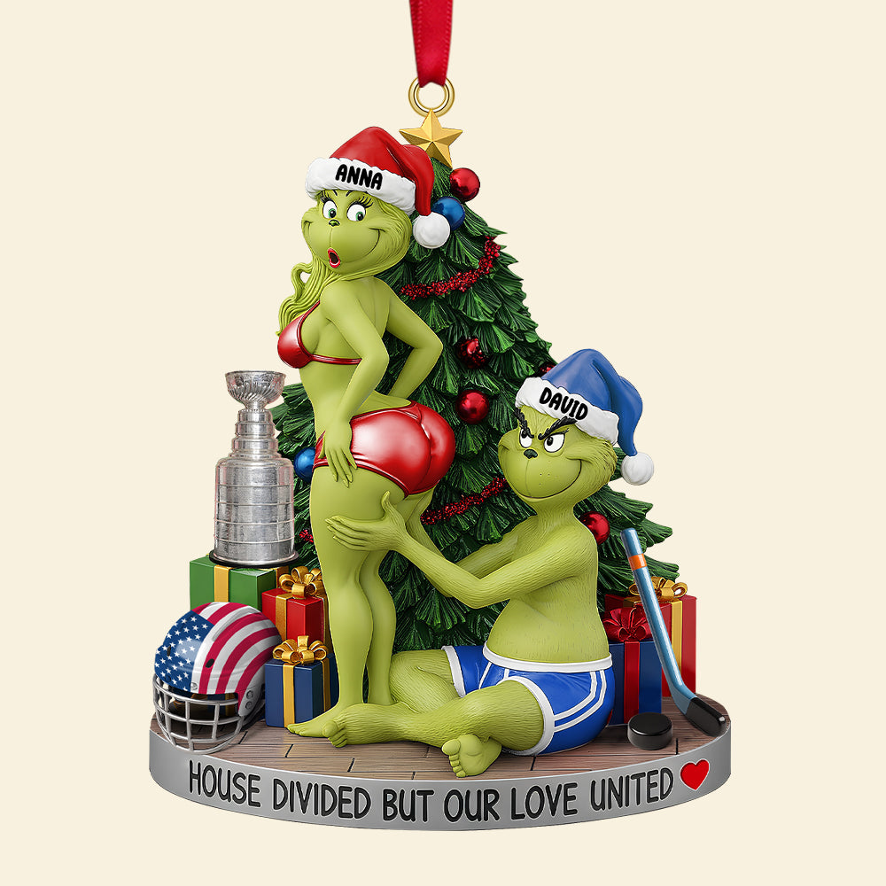 Personalized Funny Gifts For Ice Hockey-loving Couple Christmas Ornament 02hutn250925 Ornament PopCulturePrints