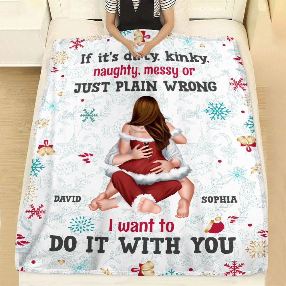 Personalized Kinky Christmas Blanket for Couples Blanket PopCulturePrints