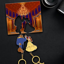 Load image into Gallery viewer, Enchanted Ballroom Couple Key Holder with Personalized Names Key Holder PopCulturePrints
