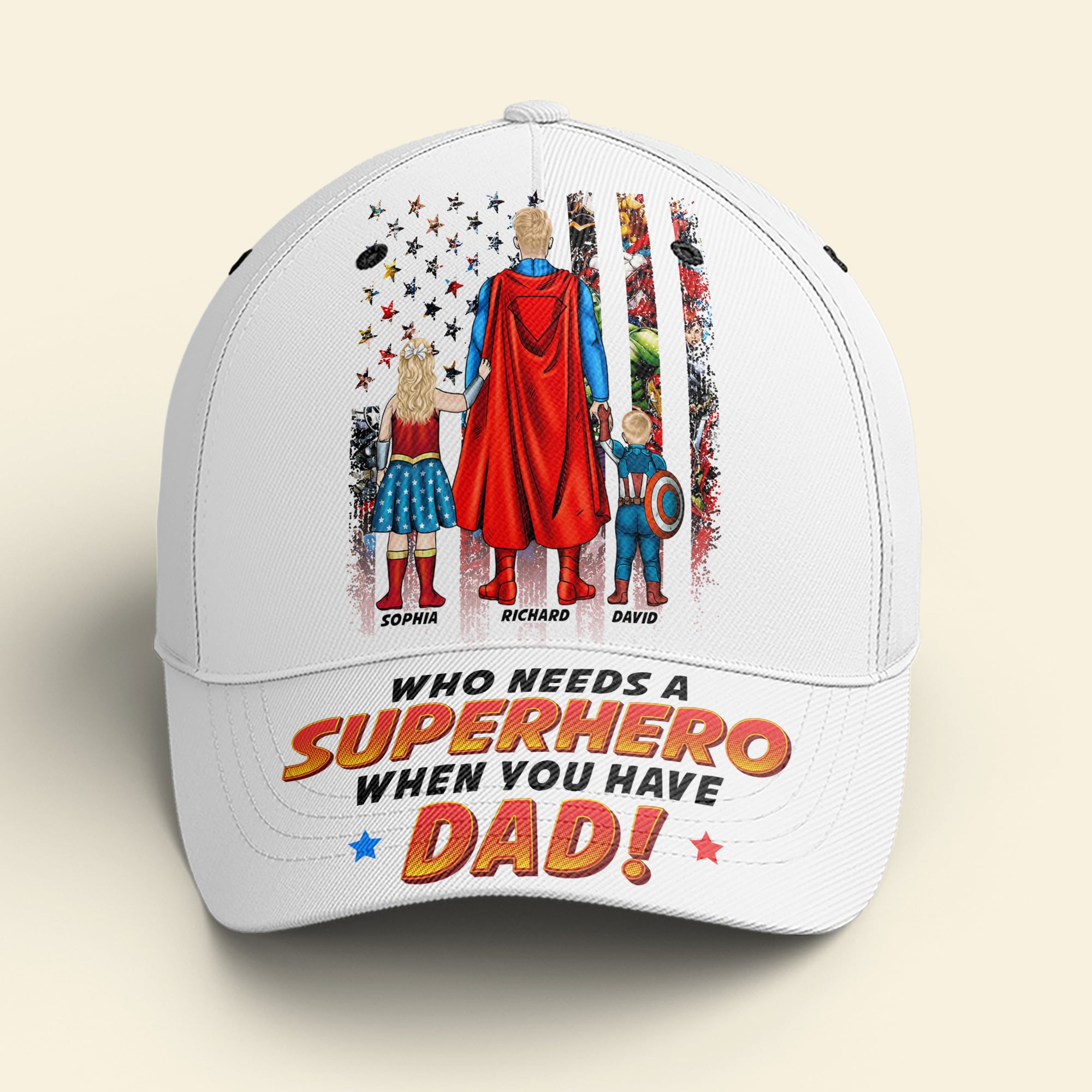 Personalized Superhero Dad Cap