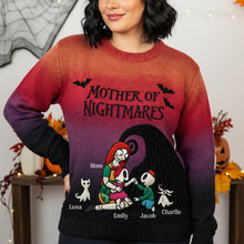 Load image into Gallery viewer, &quot;Embrace the Spooky Spirit!&quot; - Spooky Mom Mischiefs Ugly Sweater - Personalized Gift for Moms, Grandmas, and Halloween Lovers AOP Products PopCulturePrints
