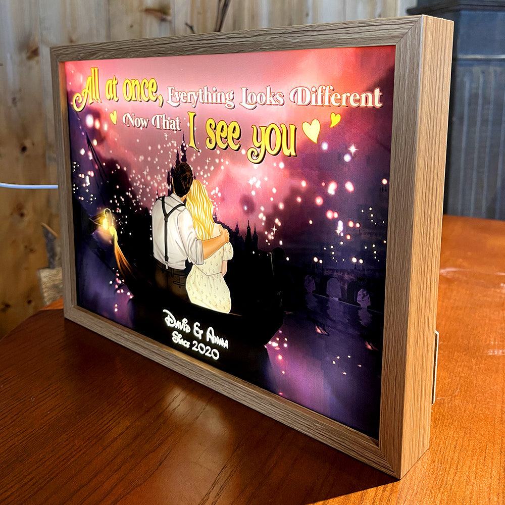 Personalized Starry Night Romance Light Frame for Couples