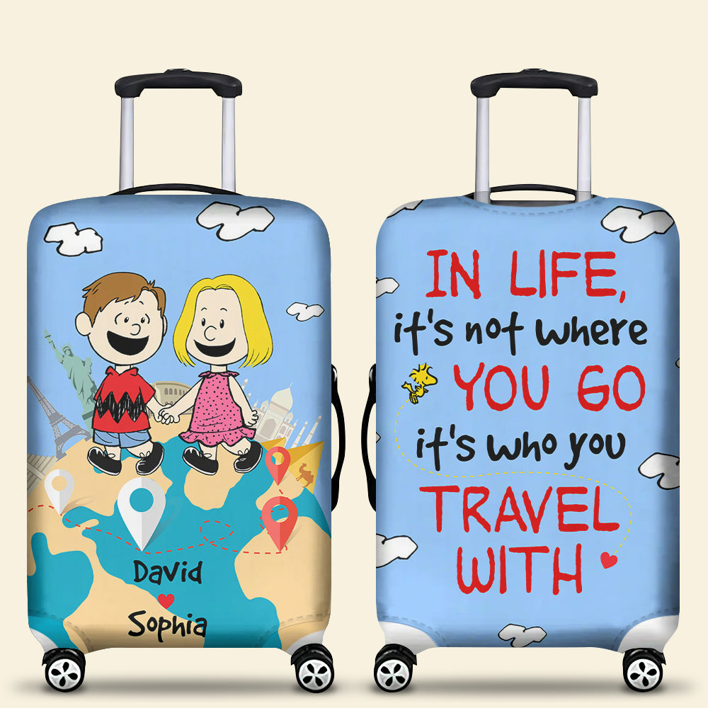 Personalized Cartoon Travel Luggage Covers for Couples