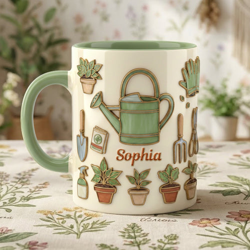 Gardening Accent Mug - Personalize for Your Green Thumb Friends Coffee Mug PopCulturePrints