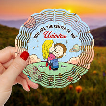Load image into Gallery viewer, Personalized Wind Spinner for Couples - You Are the Center of My Universe Ornament PopCulturePrints
