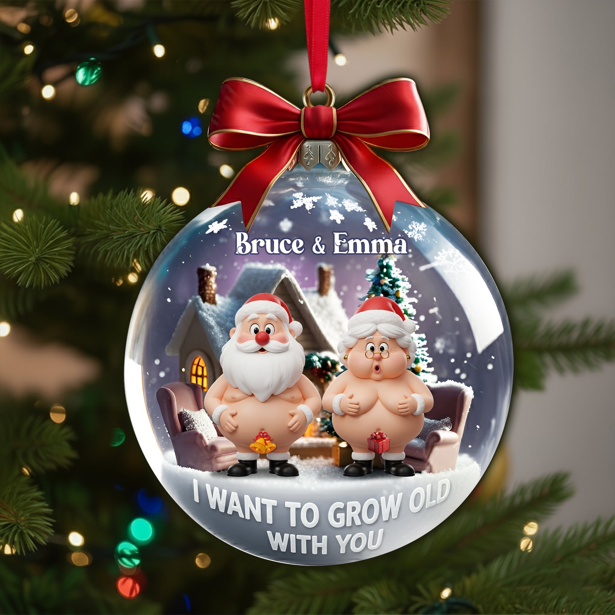 I Want to Grow Old With You - Funny Old Couple Personalized Christmas Ornament Ornament PopCulturePrints