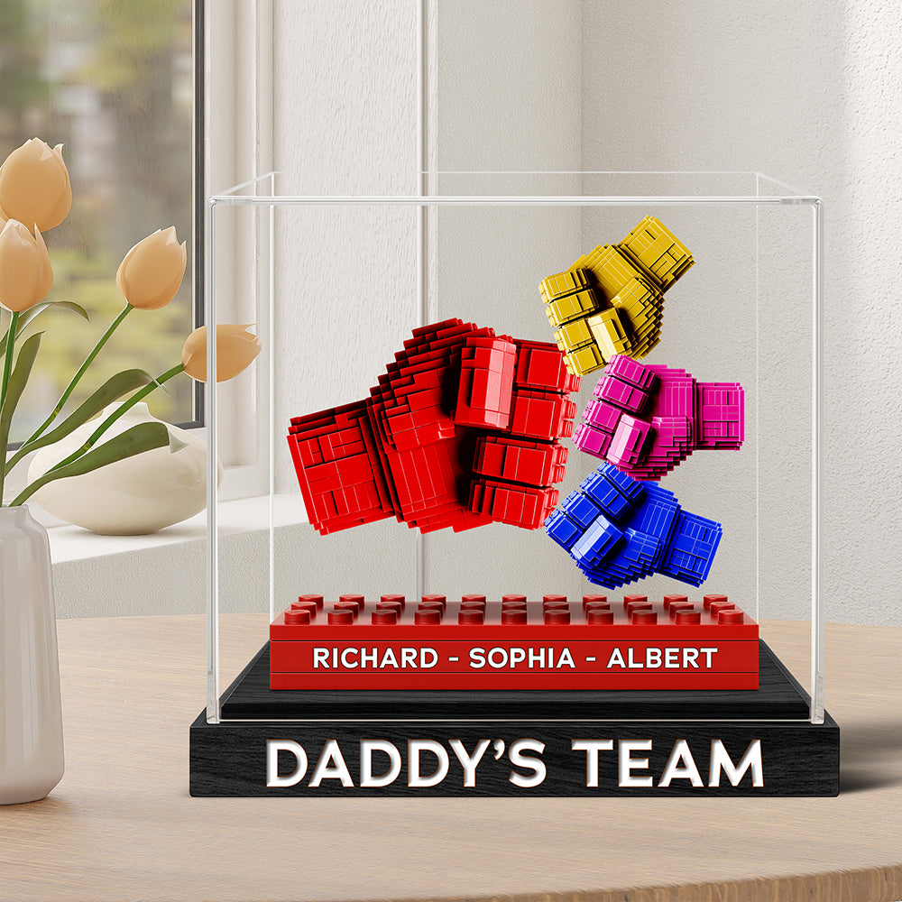 “Daddy's Team: A Symbol of Love” - Personalized Acrylic Plaque for Dads, Grandpas & Special Men Shaped Plaques PopCulturePrints