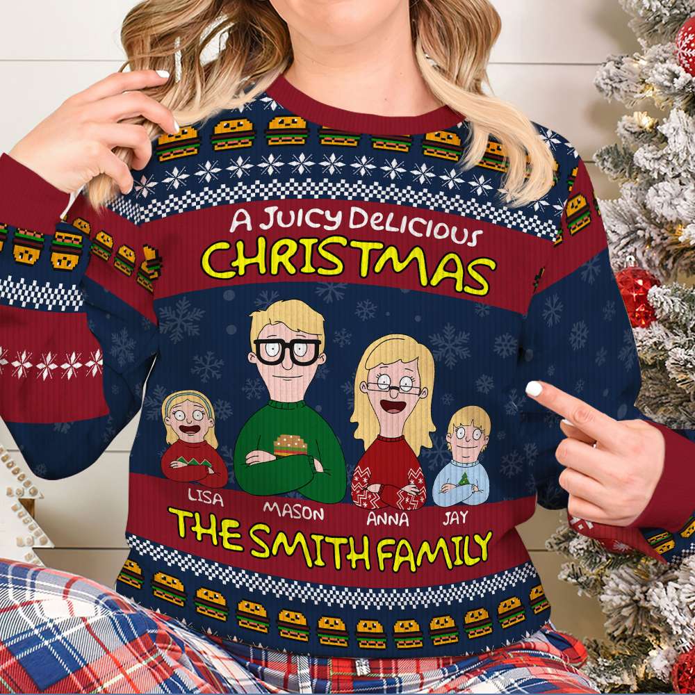 Personalized Family Movie Lover Christmas Sweatshirt Ugly Christmas Sweater PopCulturePrints