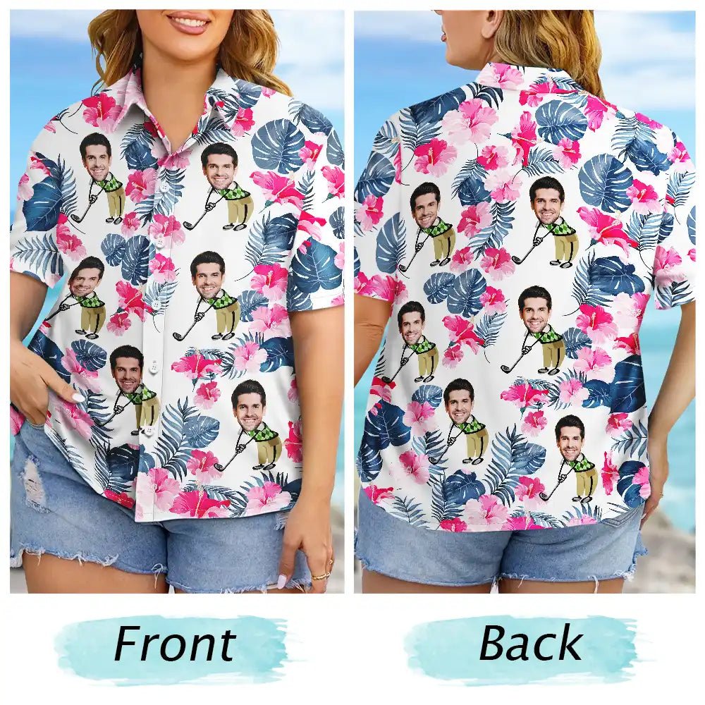 Custom Photo Golf Lovers Funny Art - Personalized Hawaiian Shirt Hawaiian Shirt PopCulturePrints