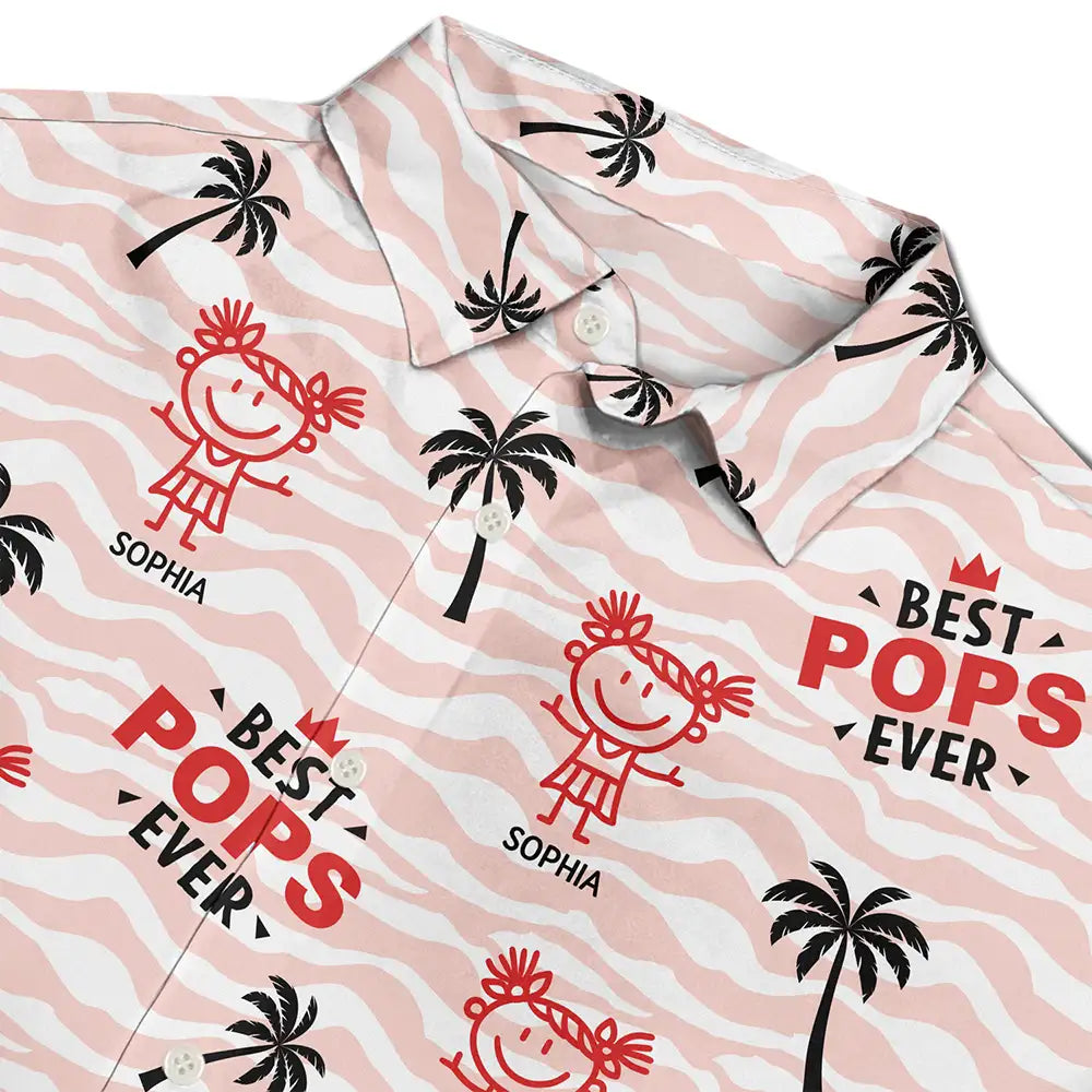 “Best Dad Ever” – Personalized Hawaiian Shirt - Perfect Gift for Dads and Grandpas Hawaiian Shirt PopCulturePrints