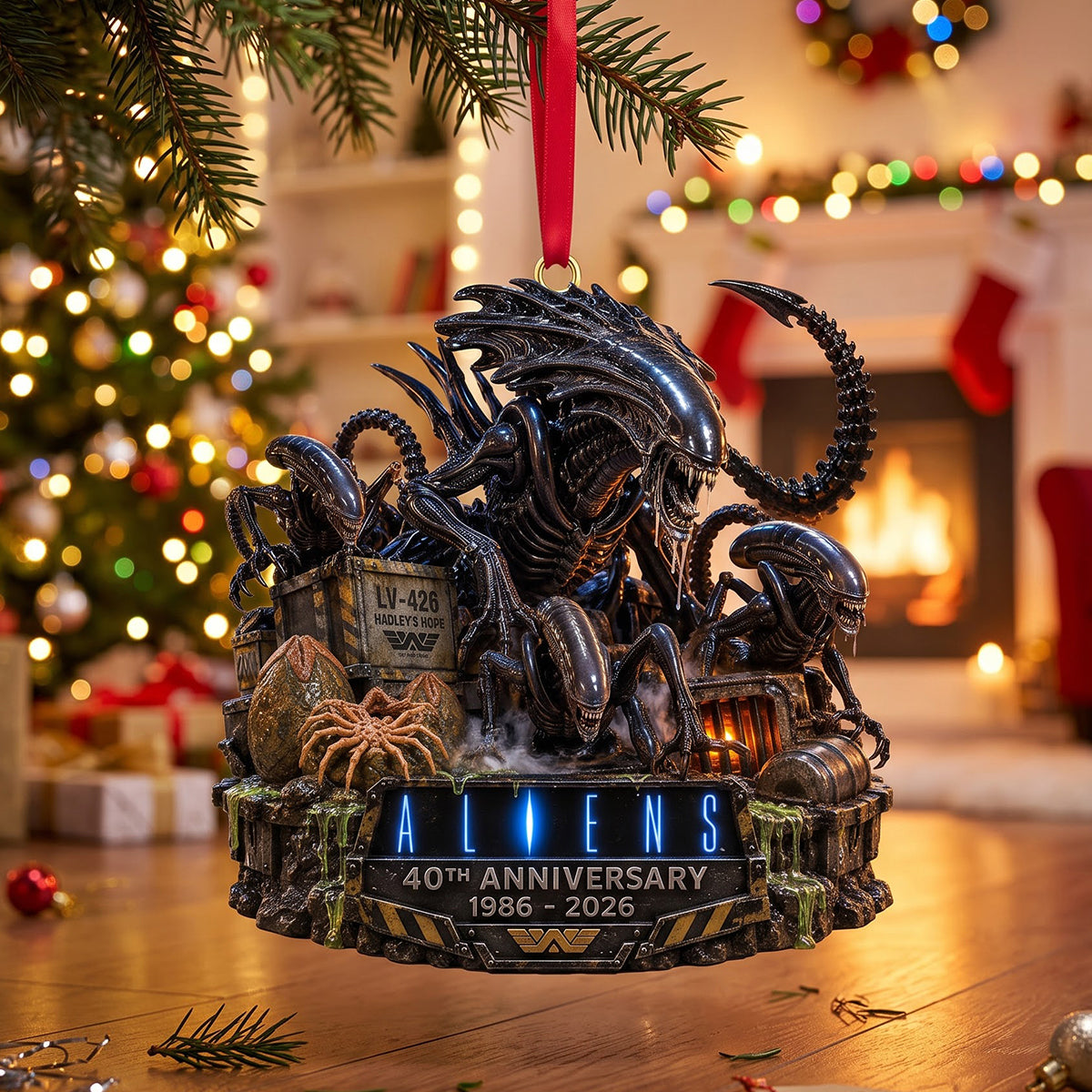 “Celebrate 40 Years of Sci-Fi Magic!” - Sci-Fi Creature 40th Anniversary Acrylic Ornament - Personalized Gift for Fans of Aliens