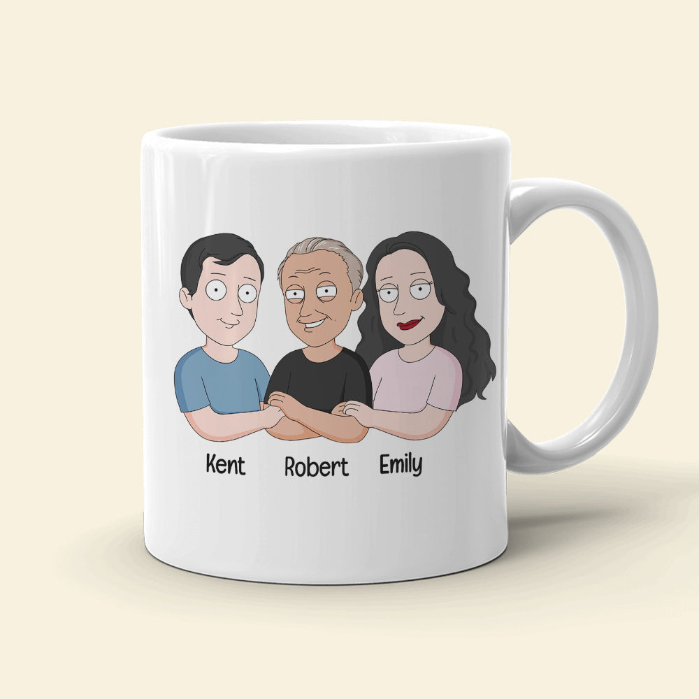 Personalized Proud Father Mug - Gift for Dad with Custom Cartoon Design Coffee Mug PopCulturePrints