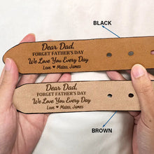 Load image into Gallery viewer, “We Used To Live In Your Balls” - Personalized Engraved Leather Belt - A Unique Gift for Dads Engraved Leather Belt PopCulturePrints
