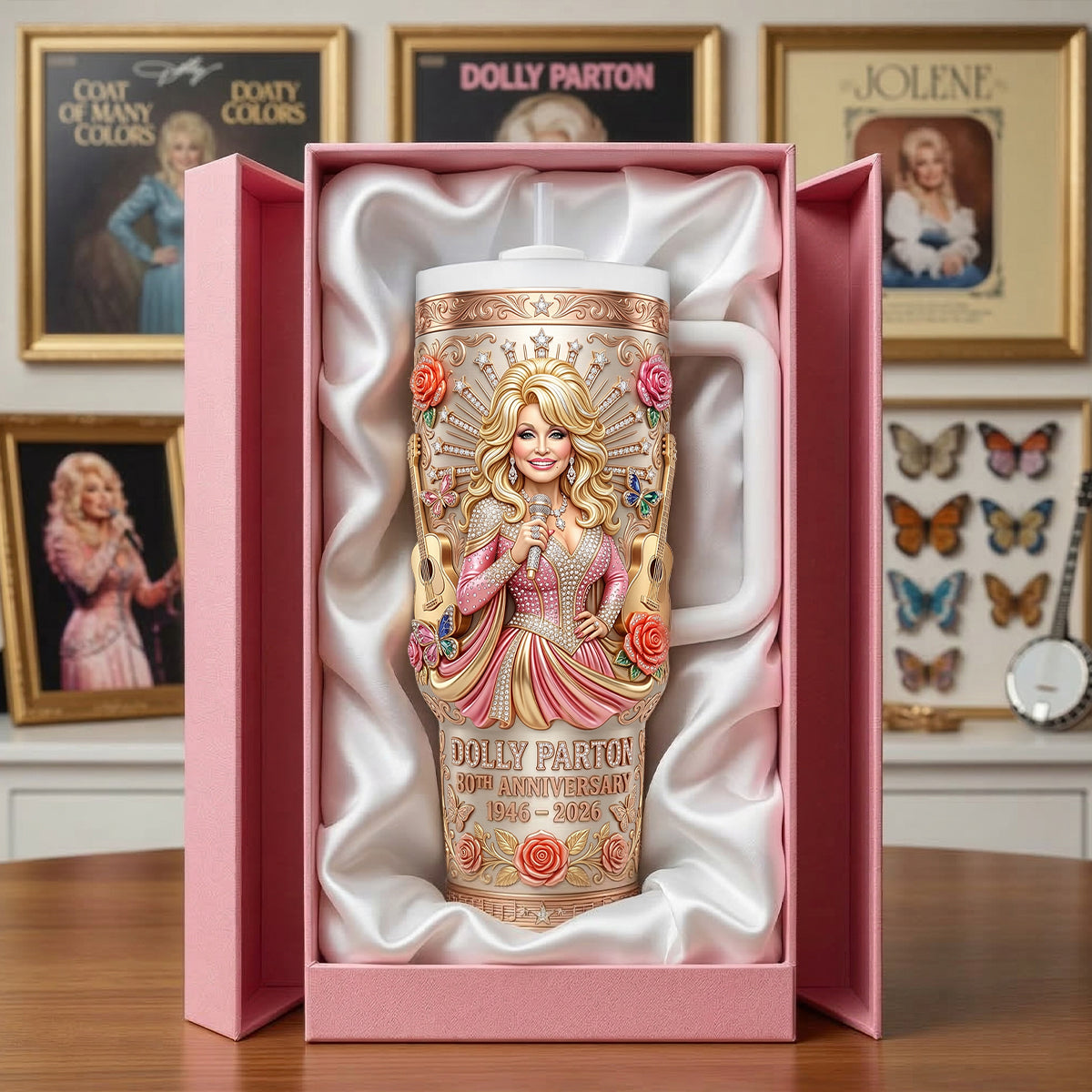 Celebrate 80 Years of Country Queen - Personalized Vintage Music Legend Tumbler Tumbler Cup PopCulturePrints