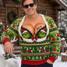 Load image into Gallery viewer, "Bring Humor This Holiday!" - Hot Mischief Christmas 3D Knitted Ugly Sweater - Personalized Gift for Friends, Family, and Fun-Loving Individuals
