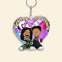 Load image into Gallery viewer, Personalized Y2K Couple Keychain - Better Together Keychains PopCulturePrints

