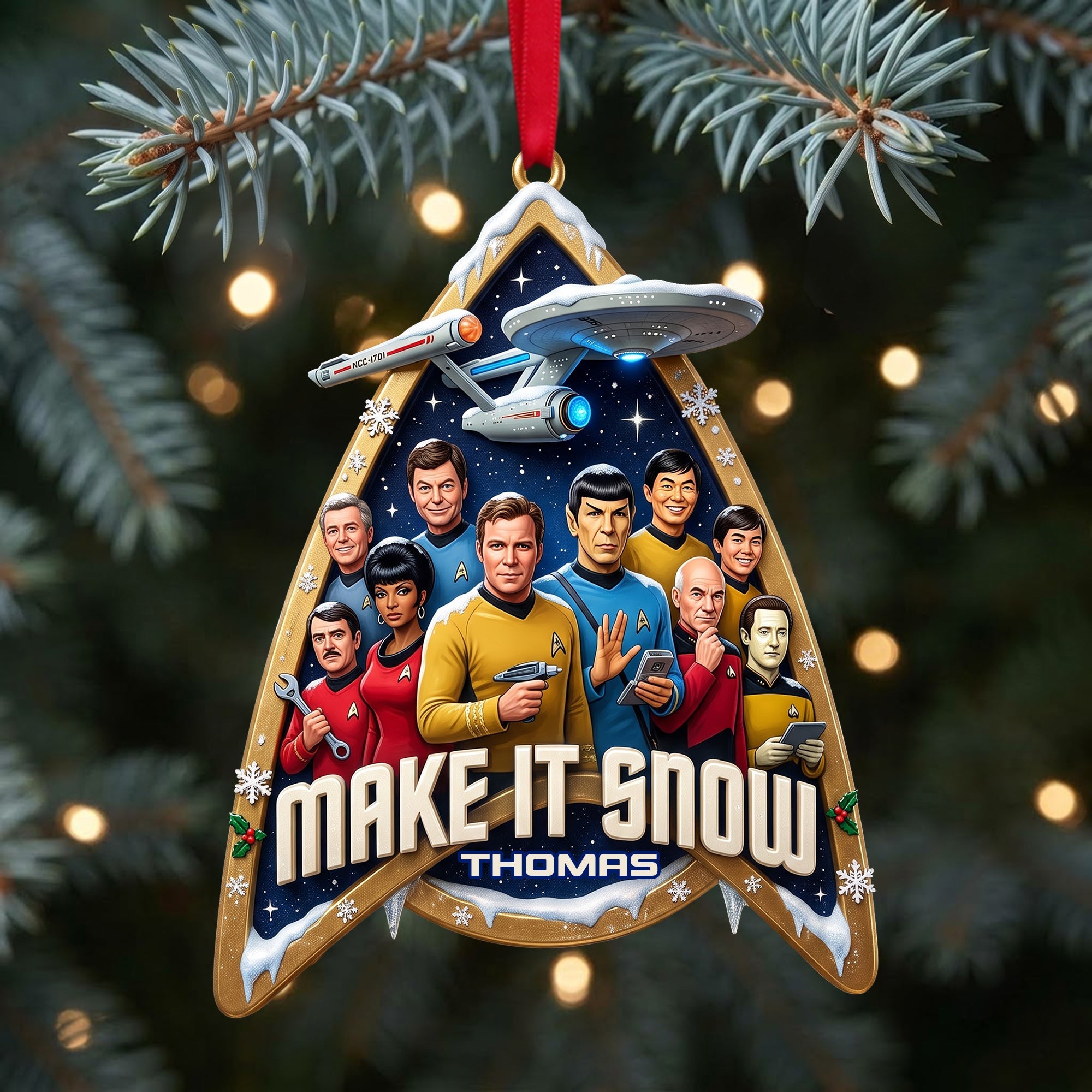 Make It Snow - Cosmic Blizzard Acrylic Ornament | Personalized Christmas Gift