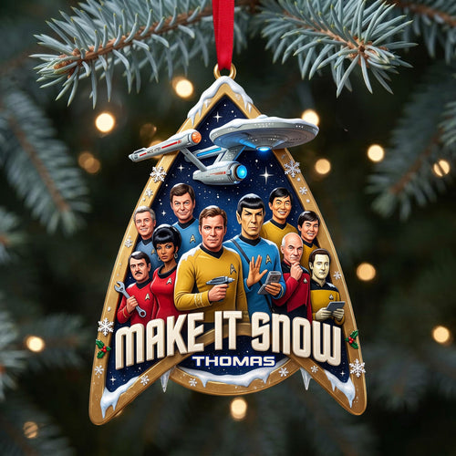 Make It Snow - Cosmic Blizzard Acrylic Ornament | Personalized Christmas Gift Ornament PopCulturePrints