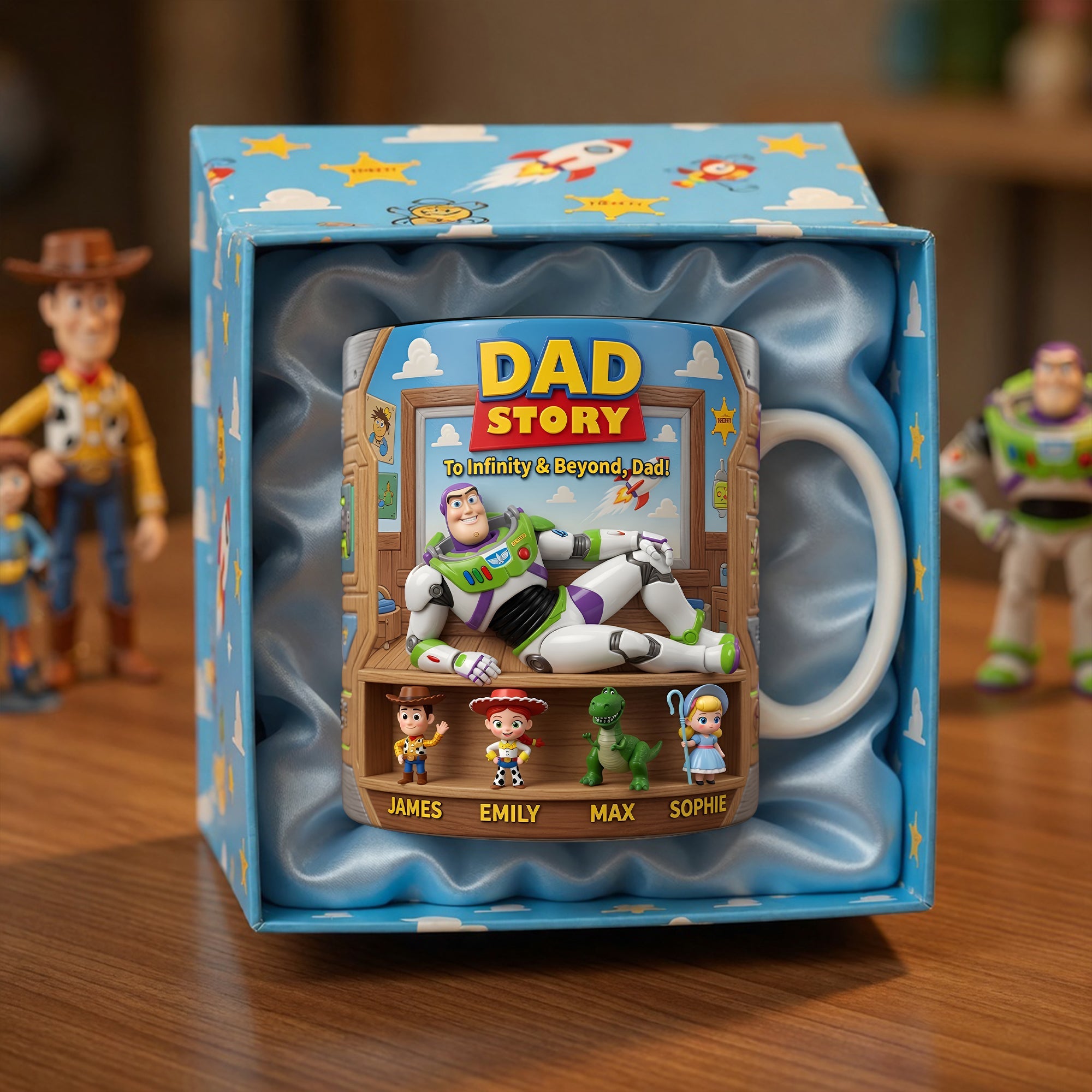 To Infinity & Beyond, Dad! - Funny Astronaut Dad Heat Changing Mug - Personalized Gift for Dads, Grandpas, and More Coffee Mug PopCulturePrints