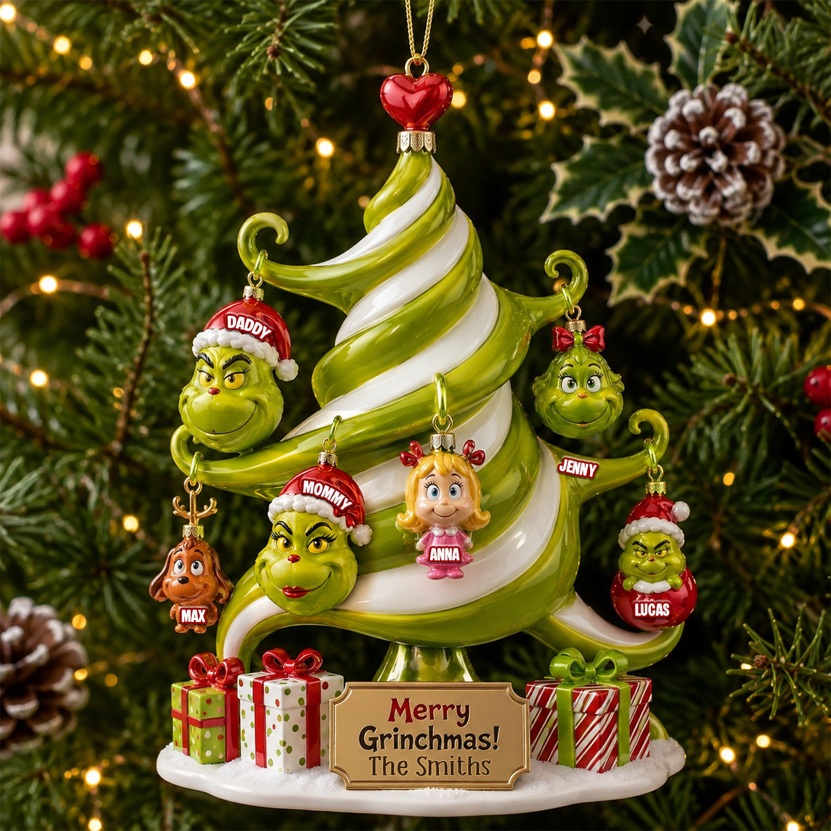 “Make Your Christmas Special!” - Personalized Family Christmas Tree Ornament - Custom Gift for Family, Friends, and Loved Ones