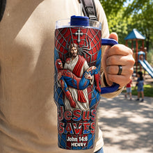 Load image into Gallery viewer, “Jesus Saves” - Personalized 40oz Tumbler for Christians
