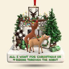 Load image into Gallery viewer, All I Want for Christmas is Riding Through the Night - Personalized Deer Buck Couple Acrylic Ornament Ornament PopCulturePrints
