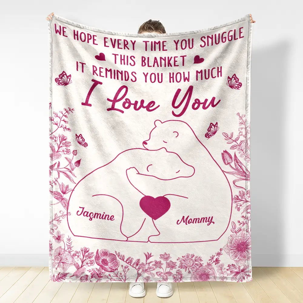 We Love You: A Heartwarming Reminder - Personalized Fleece Blanket for Families Fleece Blanket PopCulturePrints