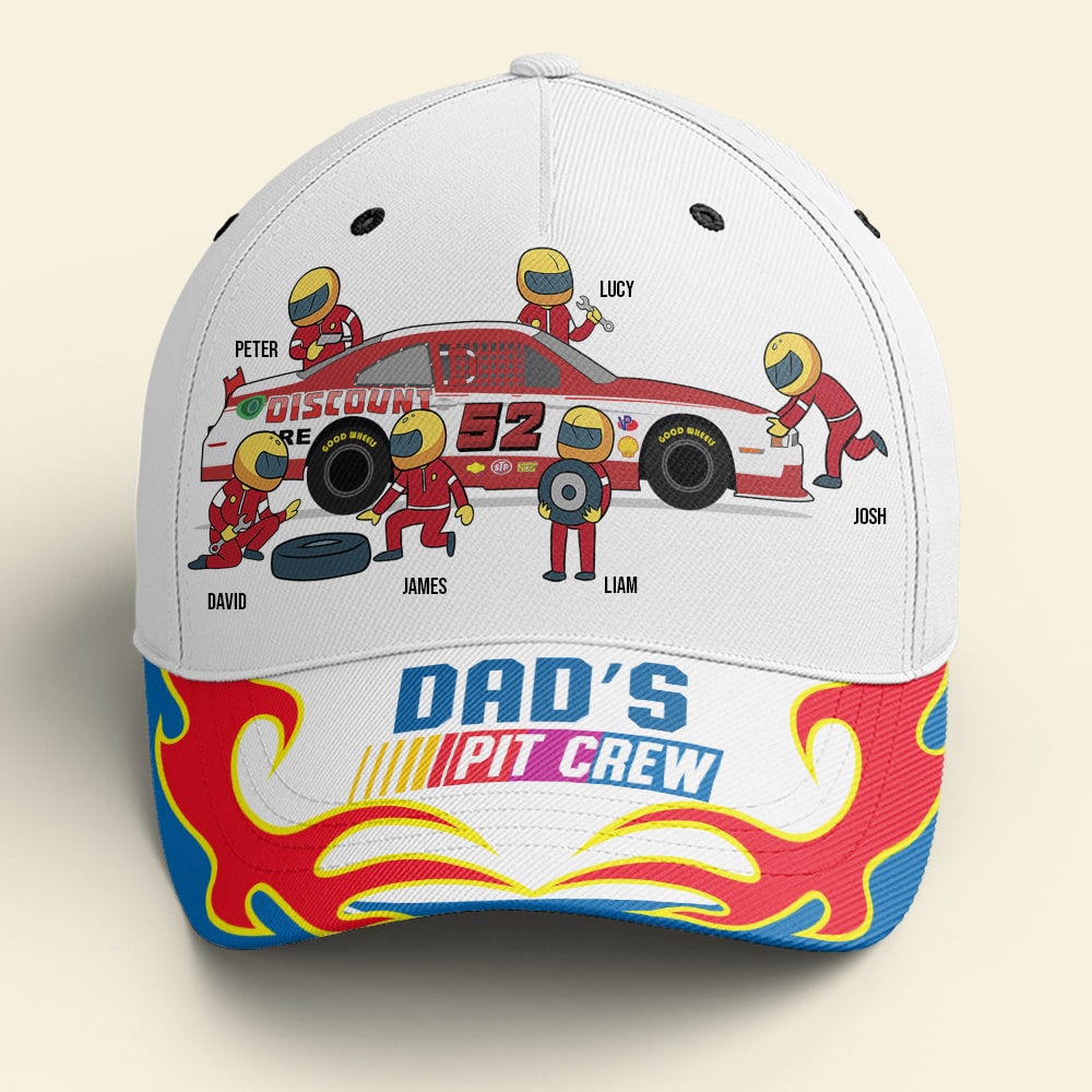 Personalized Dad's Pit Crew Classic Cap - Custom Father's Day Gift