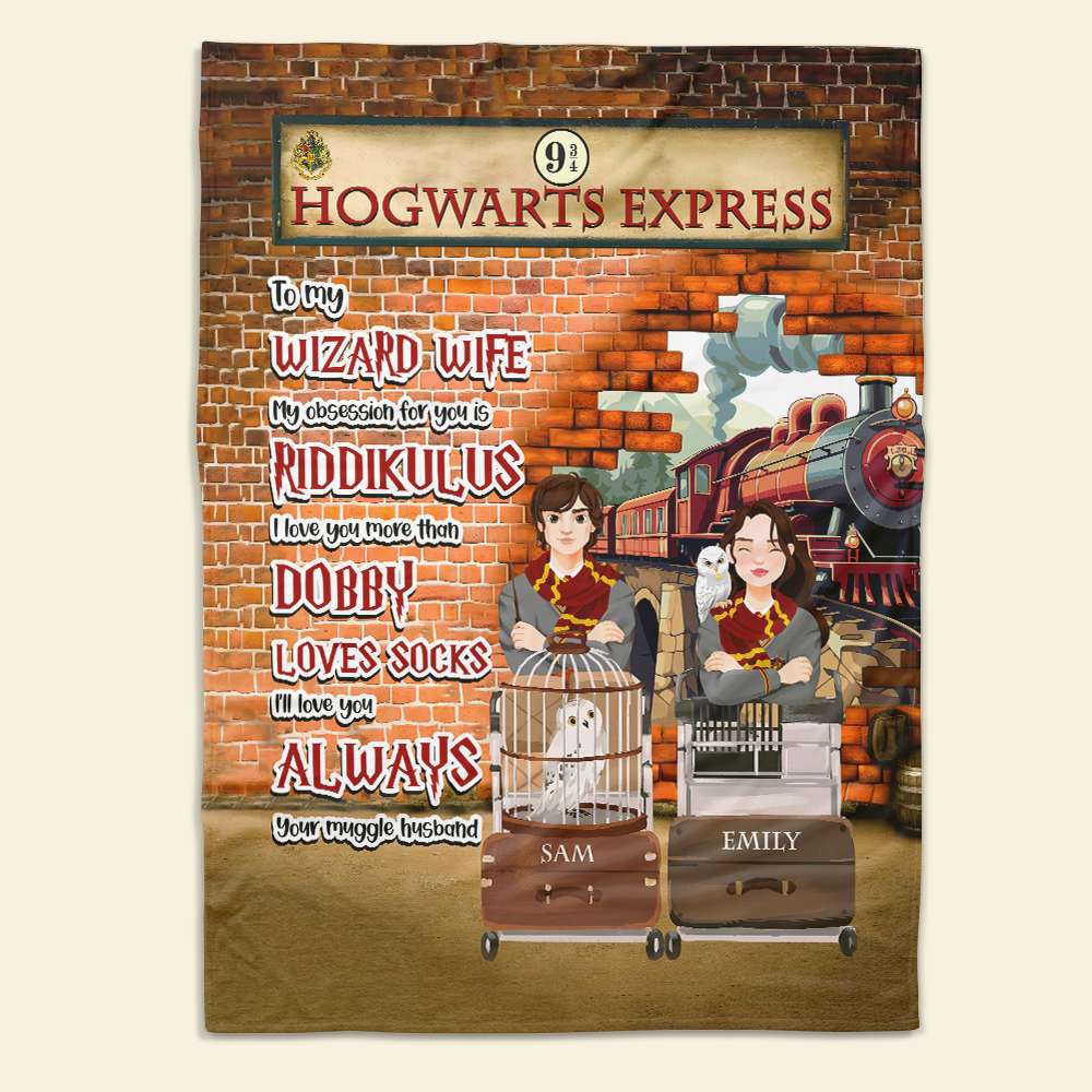 Personalized Hogwarts Express Blanket for Wizard Wives