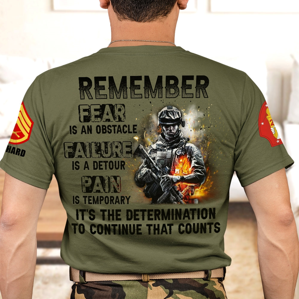 Custom Military Rank 3D Shirt for Veterans - Inspirational Design