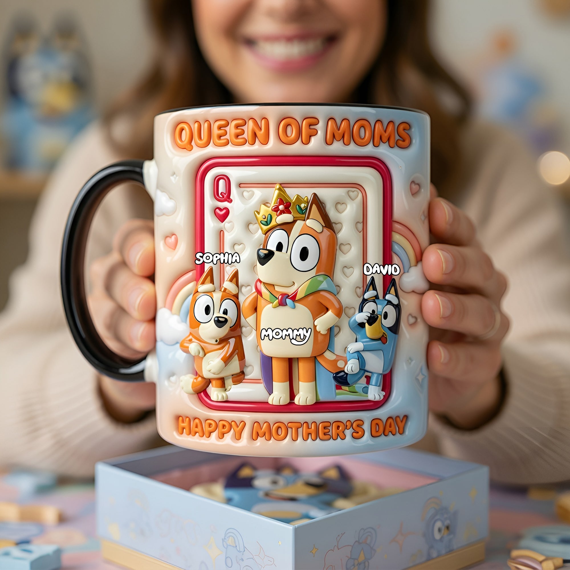 “Queen Of Moms” – Personalized Magic Coffee Mug for Moms, Grandmas, and More Coffee Mug PopCulturePrints