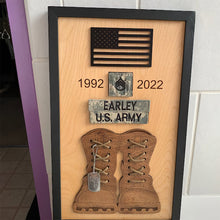 Load image into Gallery viewer, Personalized Veteran Wood Sign - Proud Military Service Plaque
