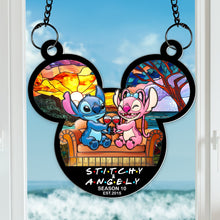 Load image into Gallery viewer, Celebrate Your Love: Tropical Space Couple Suncatcher - Personalized Anniversary Gift Ornament PopCulturePrints
