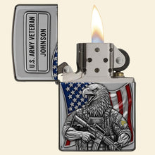 Load image into Gallery viewer, &quot;Honor Our Heroes: Personalized American Protector Lighter - Unique Gifts for Veterans &amp; Military Families&quot; Lighter PopCulturePrints
