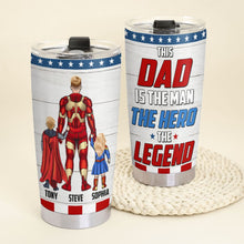 Load image into Gallery viewer, Personalized Hero Dad Tumbler - Custom Superhero Gift Tumbler Cup PopCulturePrints
