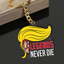 Load image into Gallery viewer, Legends Never Die Keychain with Iconic Yellow Hair Keychains PopCulturePrints
