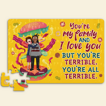 Load image into Gallery viewer, Personalized Burger Lover Jigsaw Puzzle for Couples Jigsaw Puzzles PopCulturePrints
