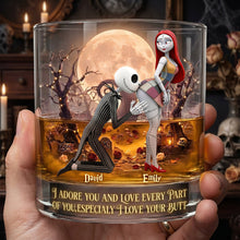 Load image into Gallery viewer, I Adore You and Love Every Part of You - Personalized Funny Round Glass for Couples Glass PopCulturePrints
