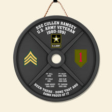 Load image into Gallery viewer, Personalized Military Branch Veteran Weight Plate Wood Sign
