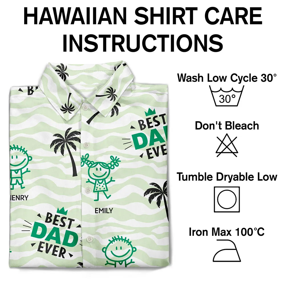 “Best Dad Ever” – Personalized Hawaiian Shirt - Perfect Gift for Dads and Grandpas Hawaiian Shirt PopCulturePrints