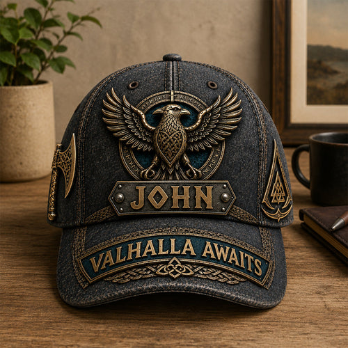 Valhalla Awaits - Personalized Viking Legacy Classic Cap Caps PopCulturePrints