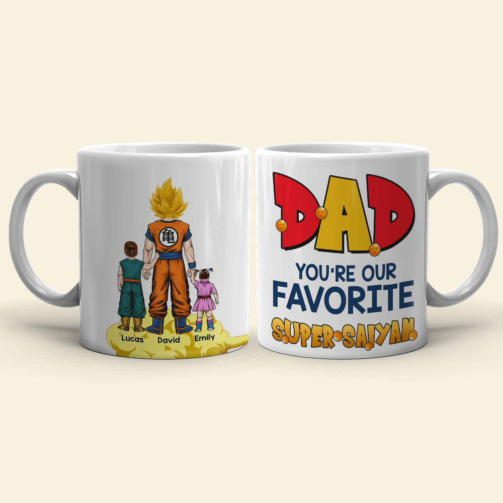 Custom Super Saiyan Dad Mug - Personalized Gift for Father's Day Coffee Mug PopCulturePrints