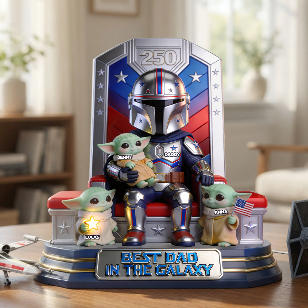 Best Dad In The Galaxy Light Box - Personalized Gift for Dad Light Box PopCulturePrints