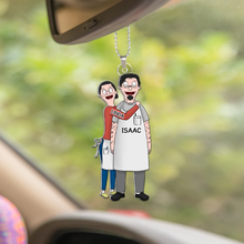 Load image into Gallery viewer, Personalized Couple Car Ornament - Customizable Keychain Ornament PopCulturePrints
